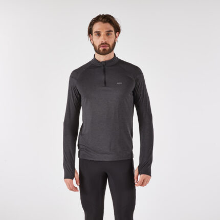 Kiprun Men's 100 Long-Sleeved Half-Zip Running T-shirt