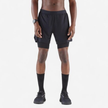 Kiprun Men's Run 500 2-in-1 Compression Running Shorts